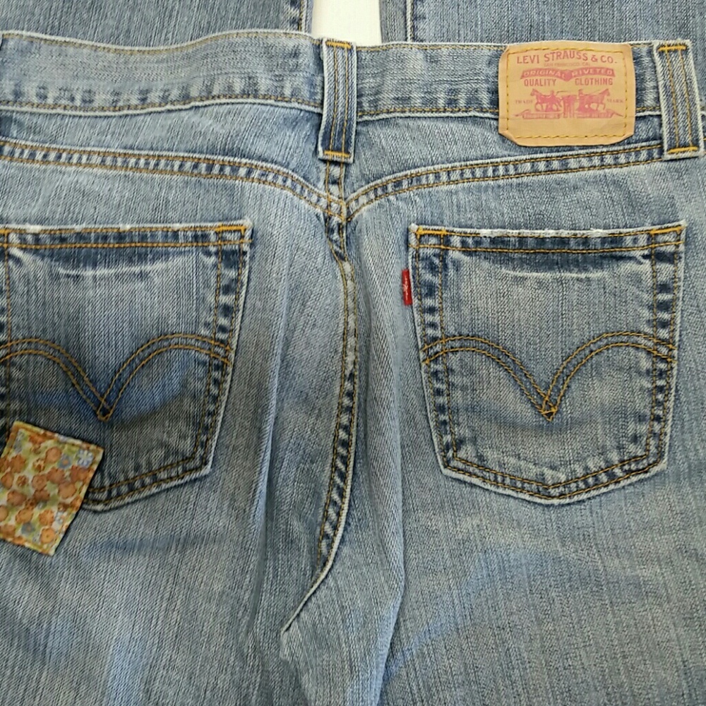 Levis Slouch Boot Cut Patchwork Jeans Style 513 - image 2